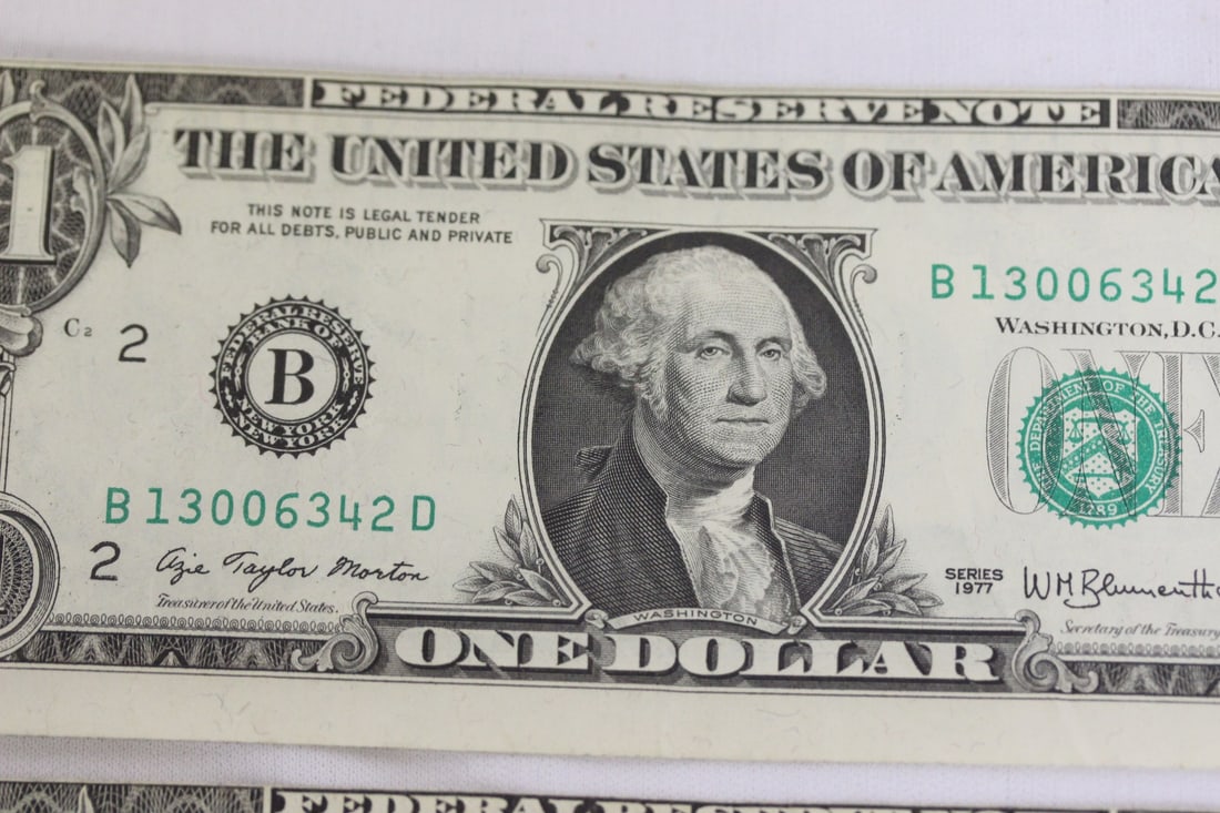 Lot of Two Cut Error One Dollar Notes - 6