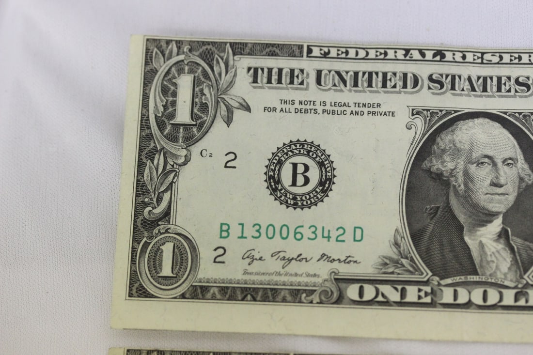 Lot of Two Cut Error One Dollar Notes - 7