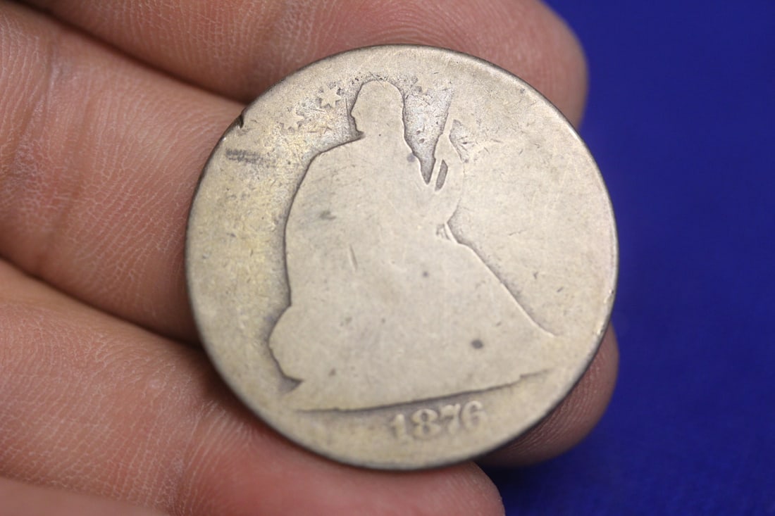 An 1876 Seated Half Dollar: as shown