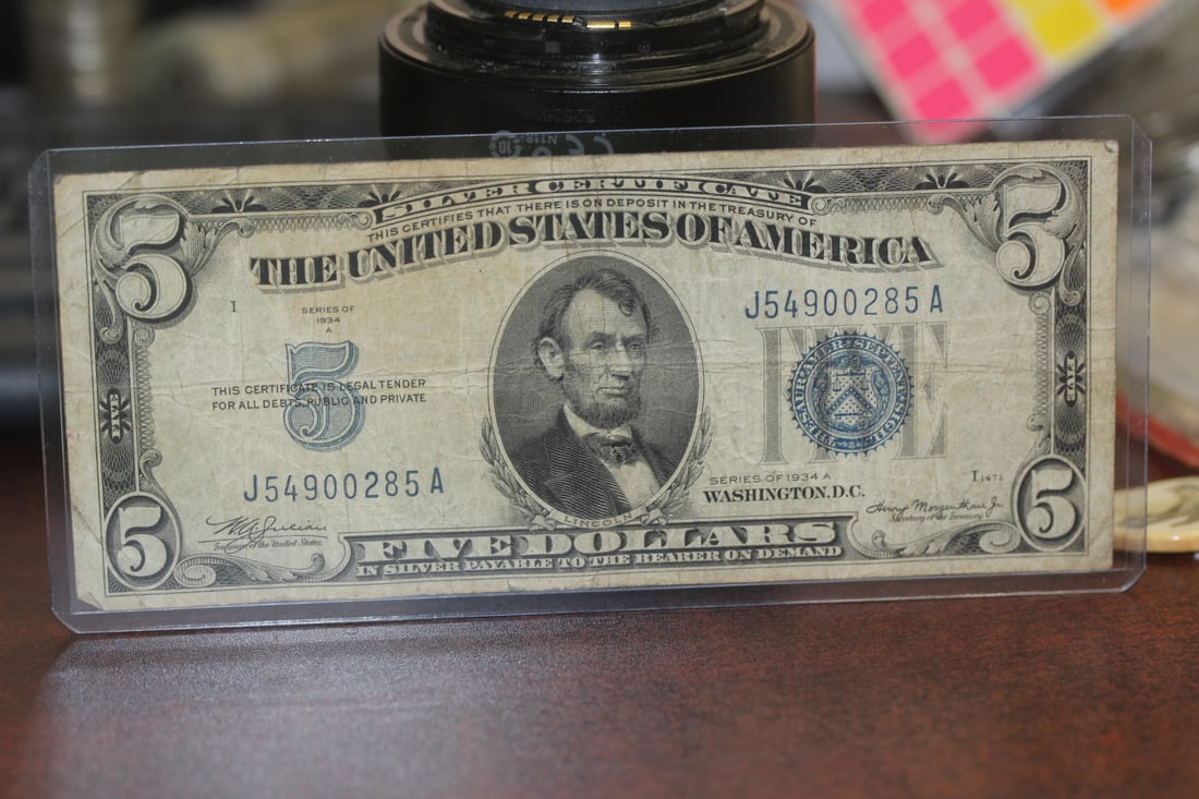 1934 $5.00 Note: as shown