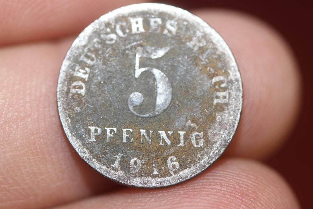 A 1916 German 5 Pfennig: as shown