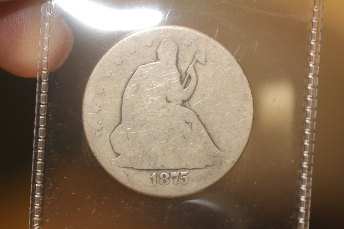 1875-CC Seated Half Dollar: as shown