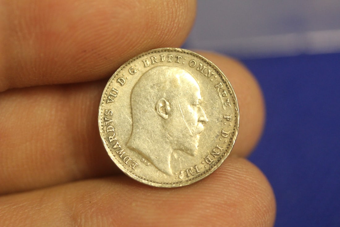 1903 3 Pence British Silver Coin: as shown