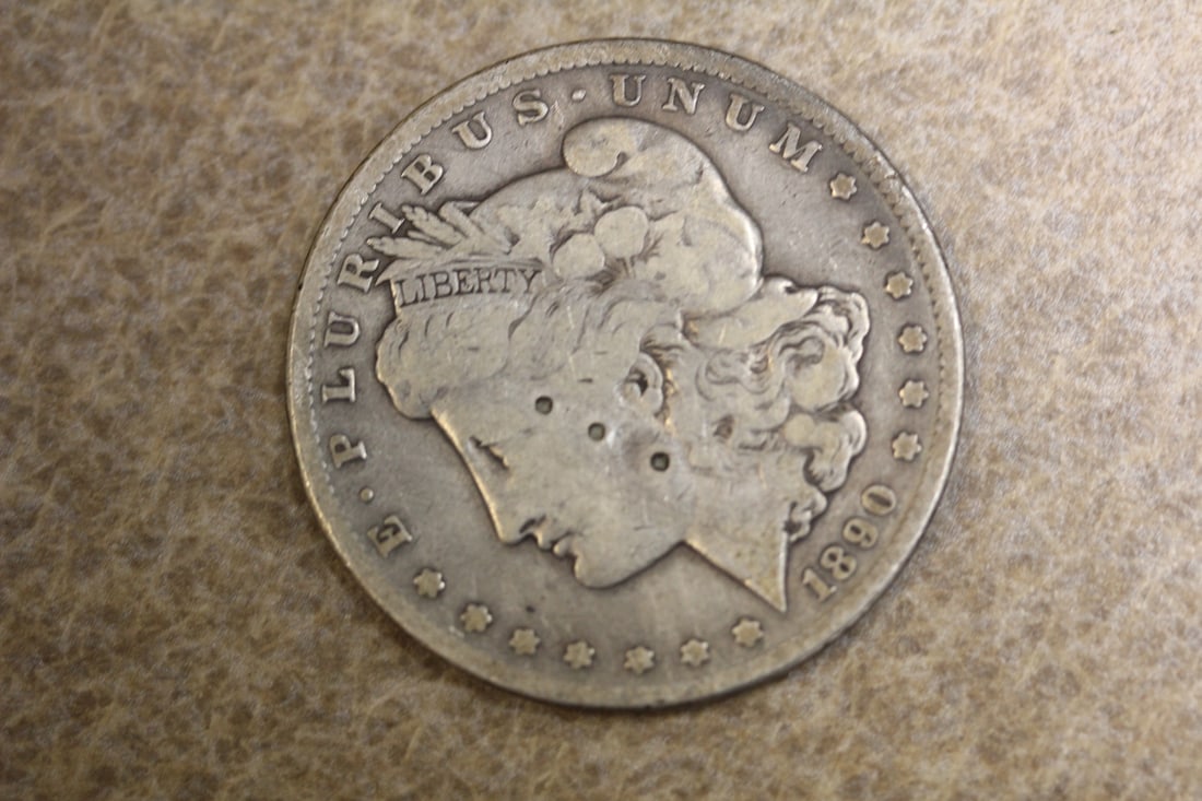 1890-CC Morgan Silver Dollar: as shown