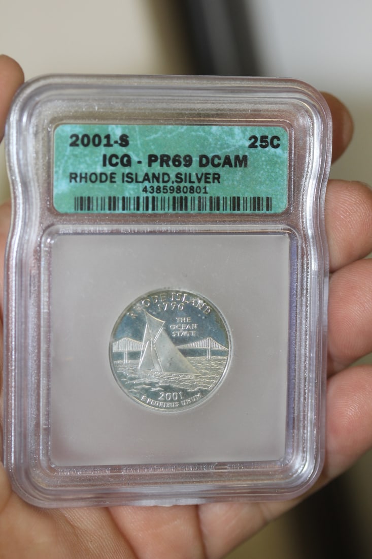 ICG Graded 2001-S Silver Quarter: PR69 DCAM
