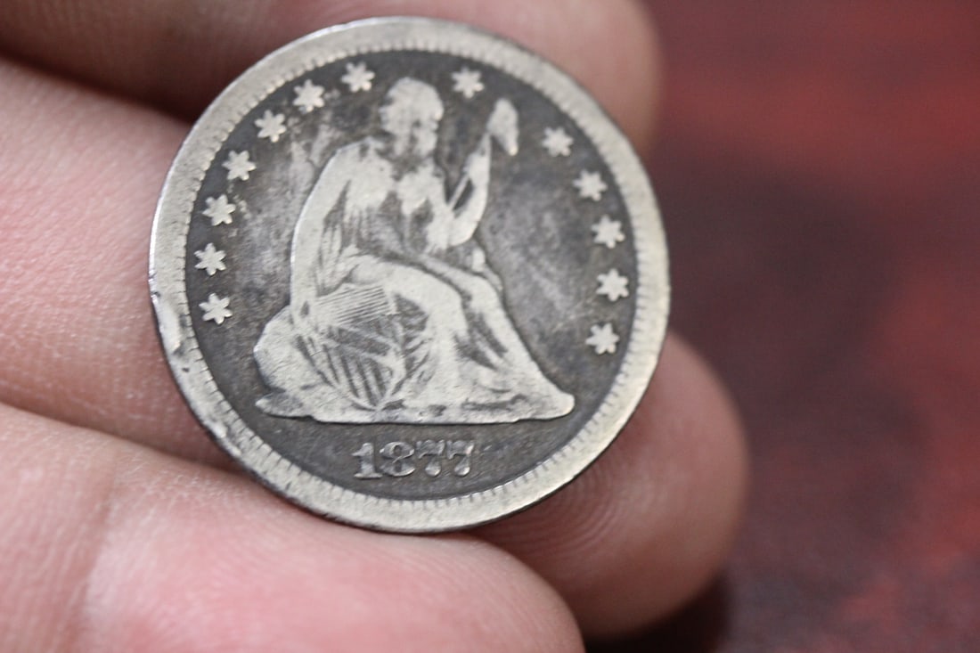 An 1877 Seated CC Quarter - 3