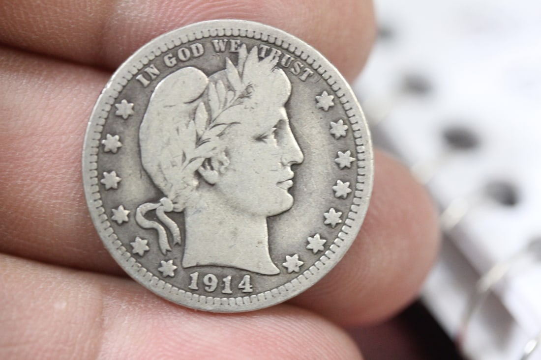 1914 Barber Silver Quarter: as shown