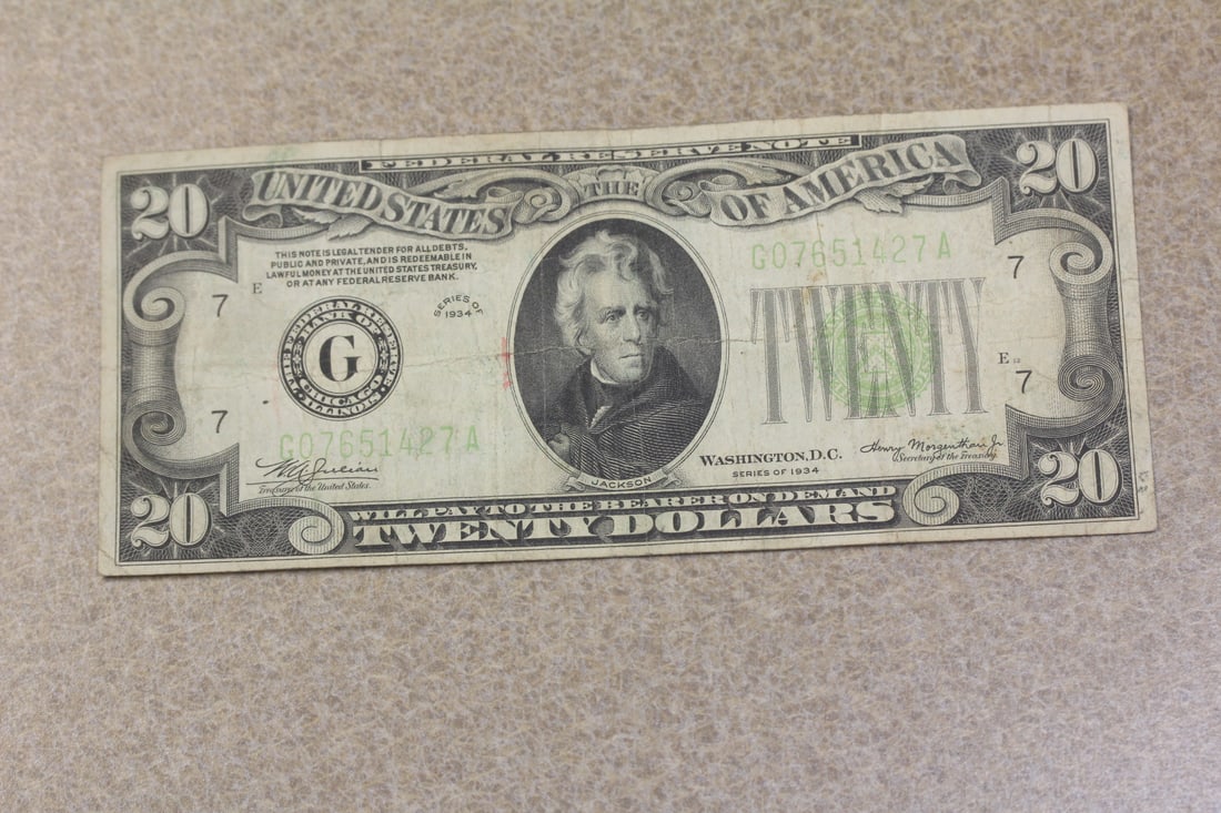 1934 Twenty Dollar Note: circulated