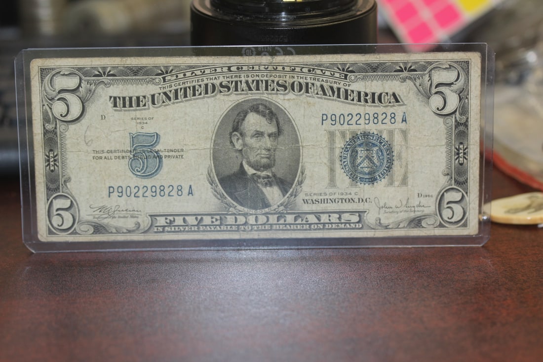 1934 $5.00 Note: as shown