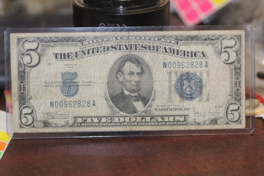 1934 $5.00 Note: as shown