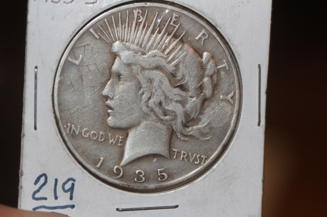 1935-S Peace Silver Dollar: as shown