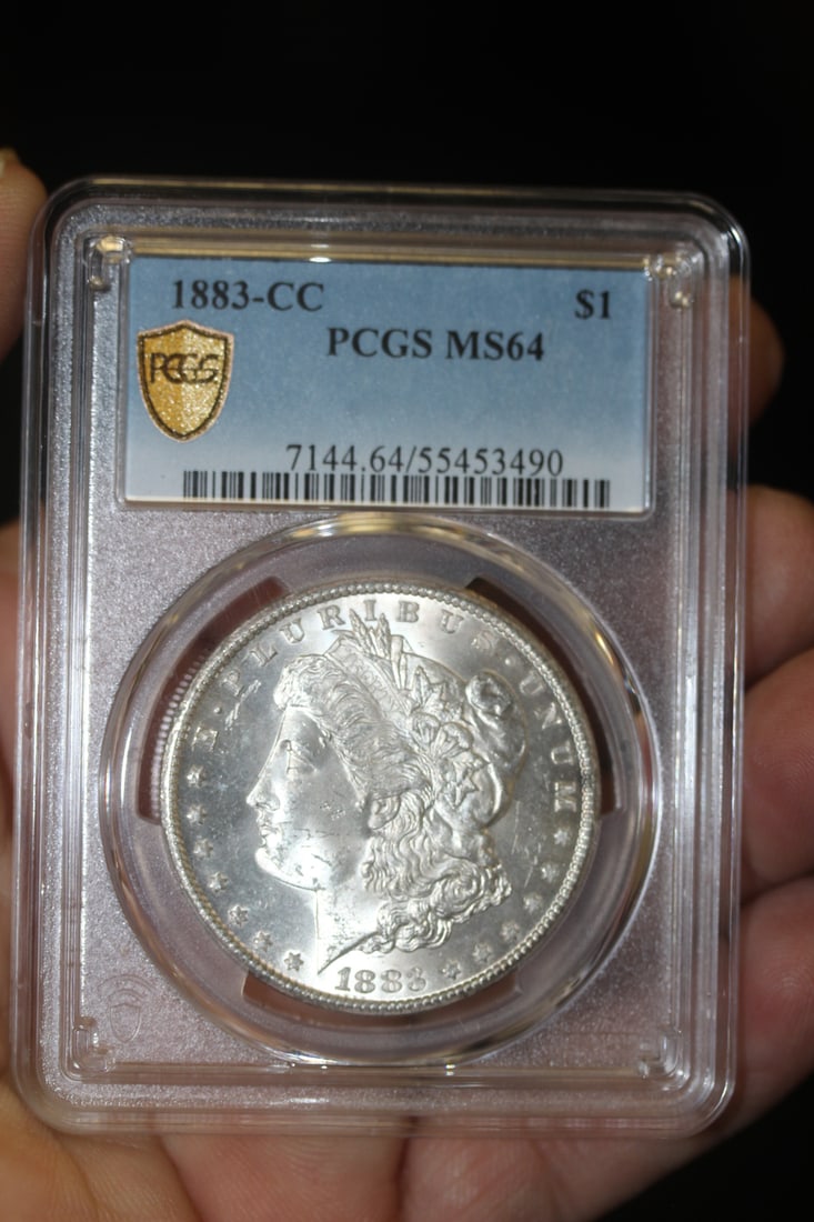 PCGS Graded 1883-CC Morgan Silver Dollar: MS64 - nice coin
