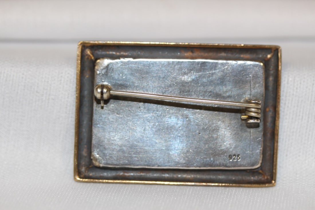 A Sterling and Brass Brooch - 3