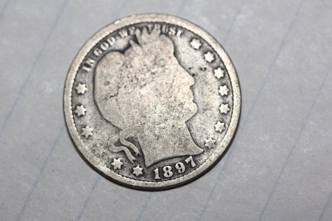 1897 Barber Silver Quarter: as shown