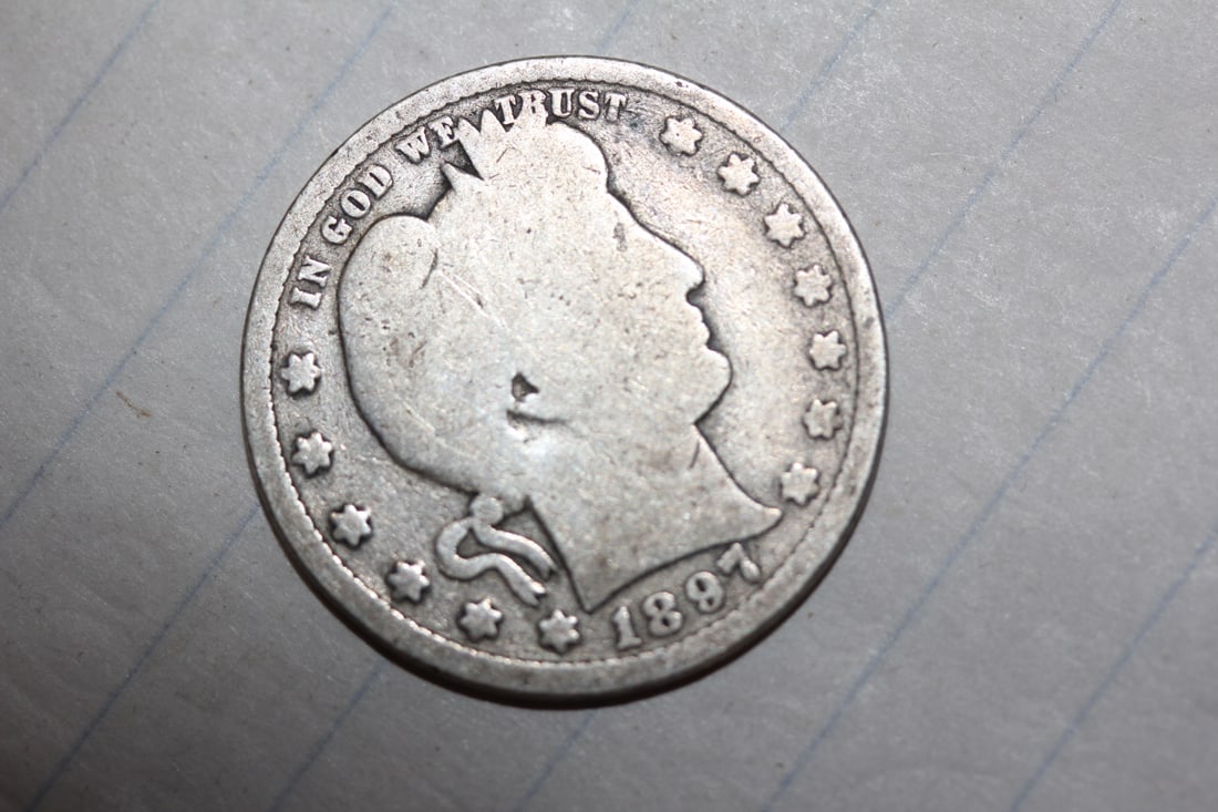 1897 Barber Silver Quarter: as shown