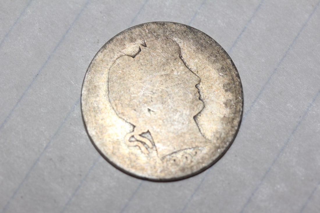 1902-O Barber Silver Quarter: as shown