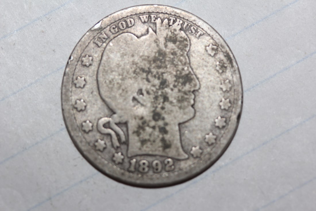 1892 Barber Silver Quarter: as shown