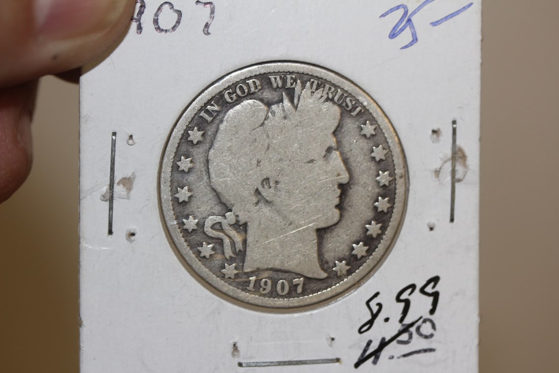 1907 Barber Silver Half Dollar: as shown