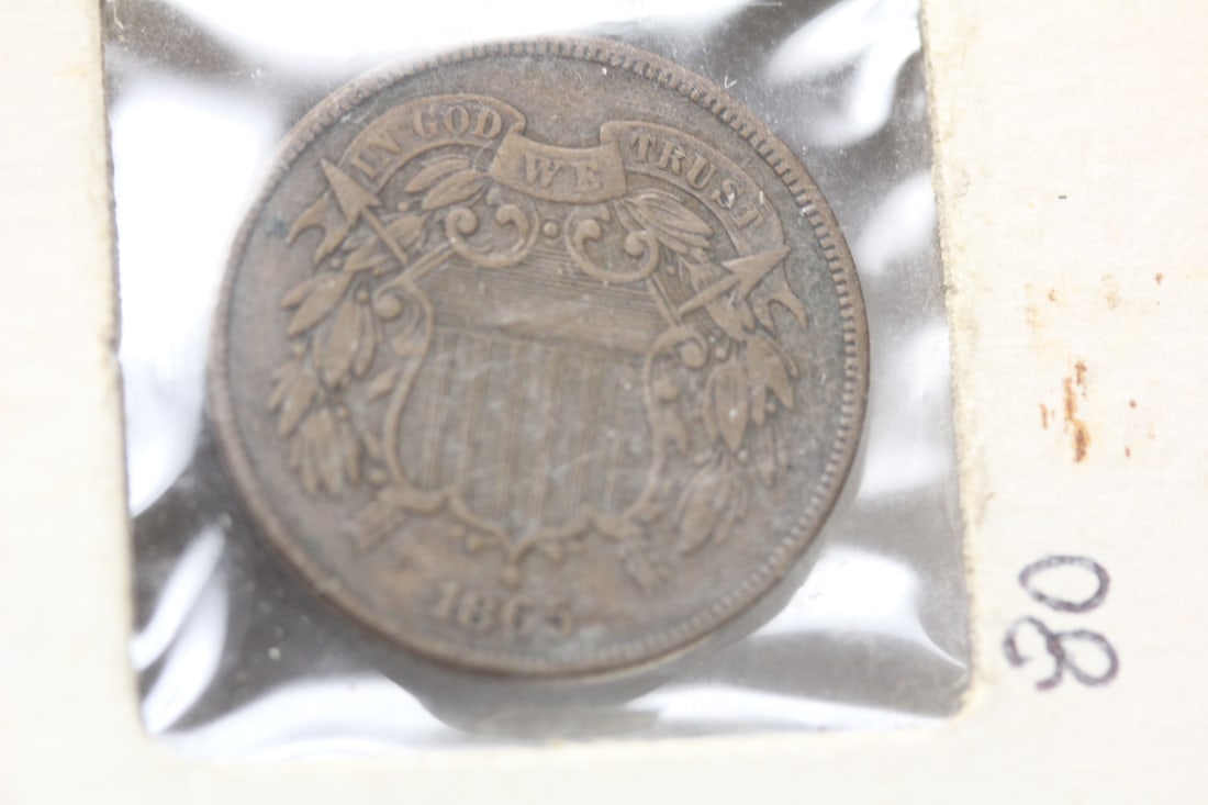 1865 Two Cent Piece: high grade