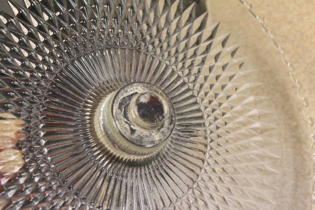 Sterling Foot and Press Glass Cake Plate - 6