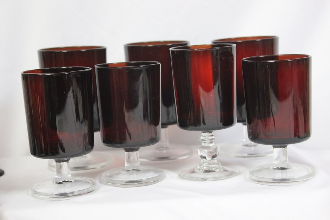 Lot of 7 Ruby Red Glass - 2