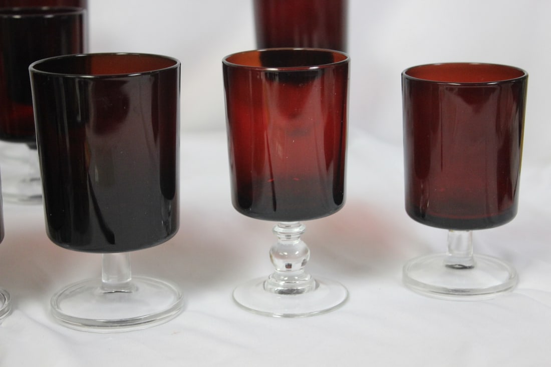 Lot of 7 Ruby Red Glass - 3