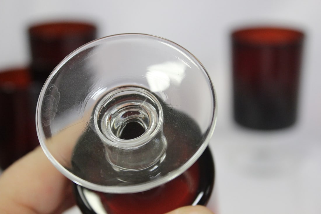 Lot of 7 Ruby Red Glass - 6