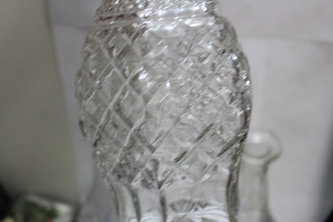 Lot of 3 Pressed Glass Decanters - 4