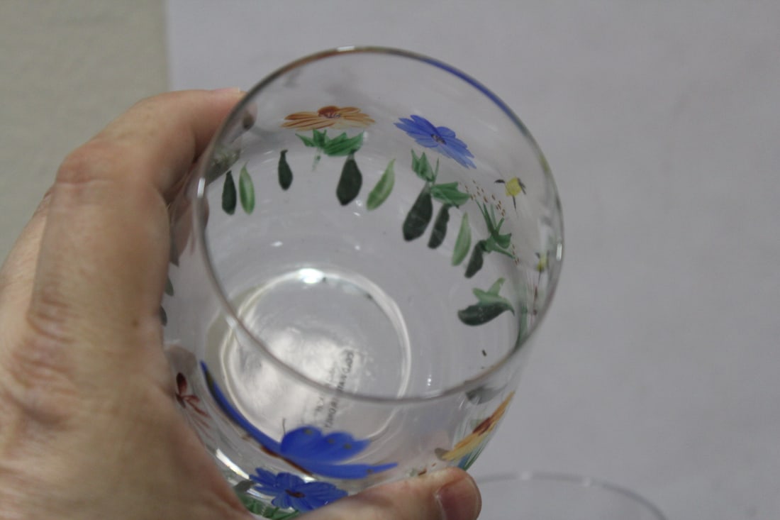 Lot of 3 Hand Painted Tumblers - 3