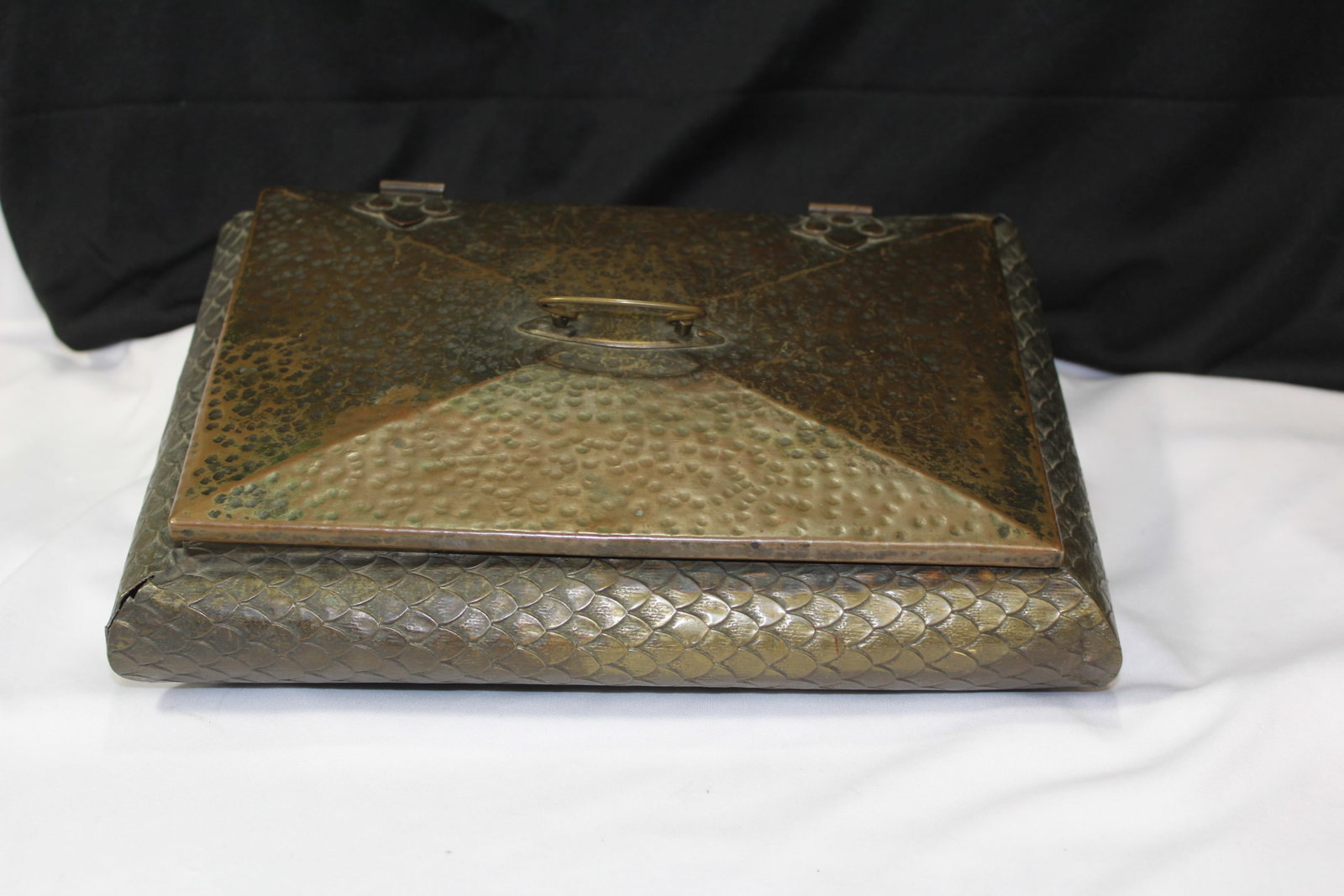 A Tin Box: Vintage - hand hammered - 10 3/4" x 7 3/4"