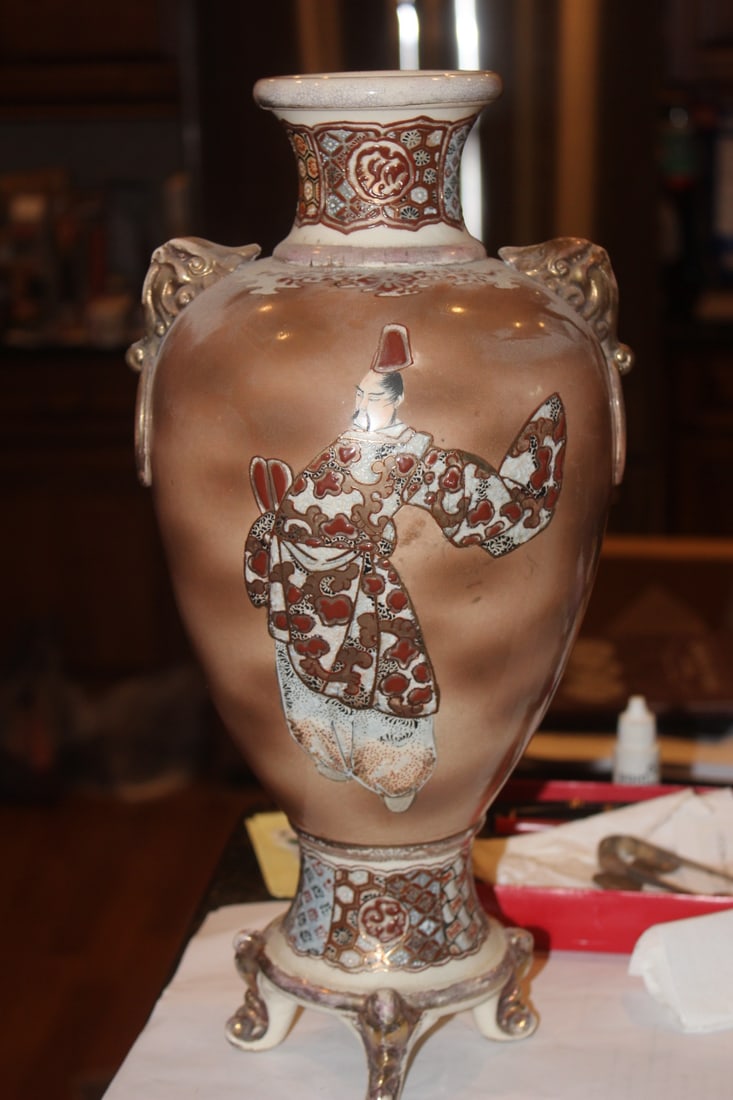 Japanese Satsuma Samurai Vase - 3