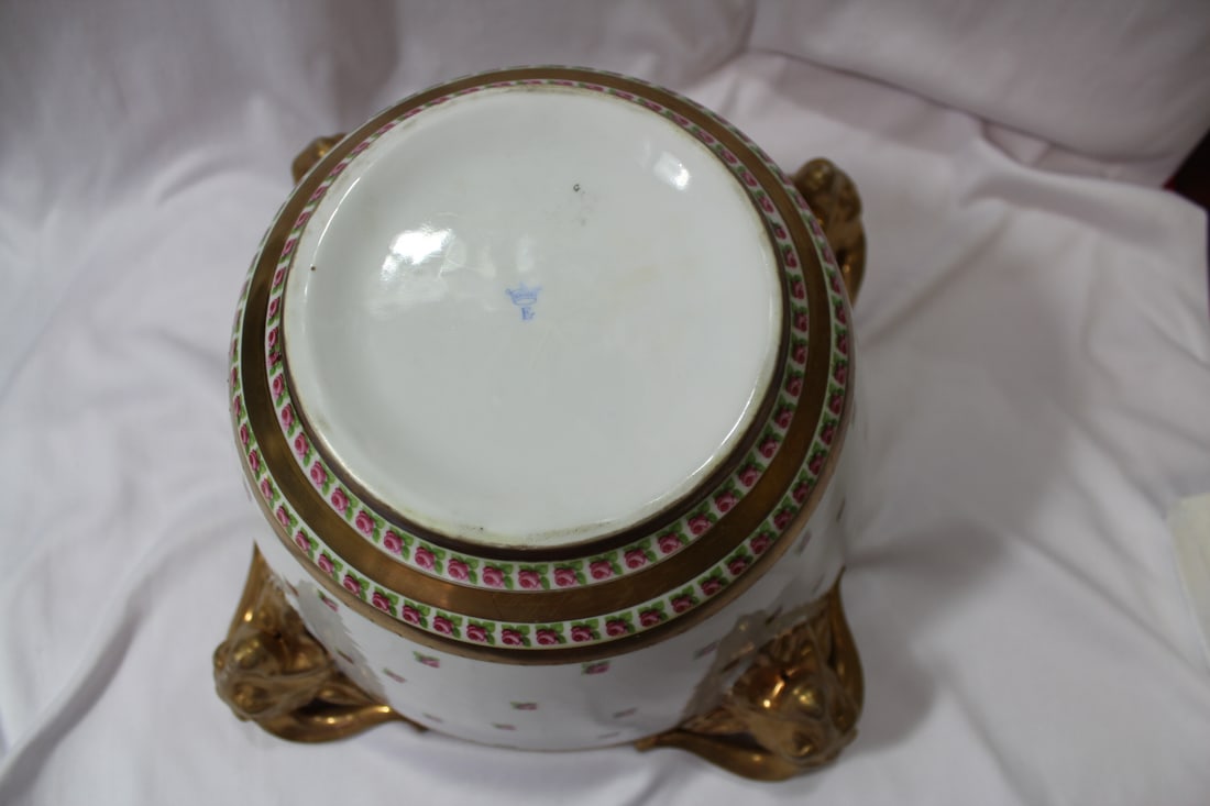A Large Center Bowl with Ram Head Handles - 6