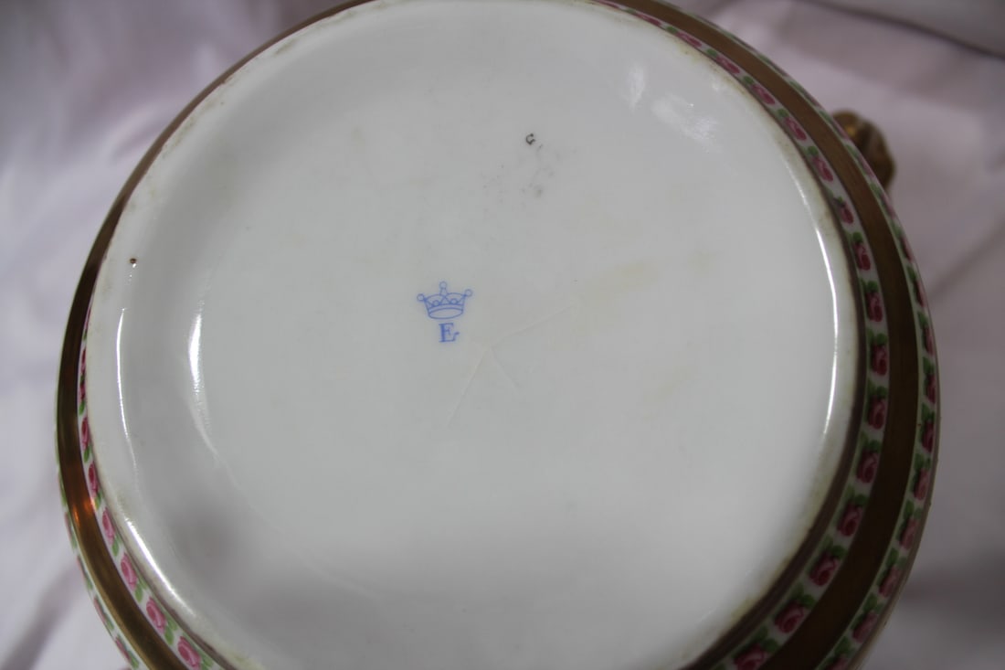 A Large Center Bowl with Ram Head Handles - 7