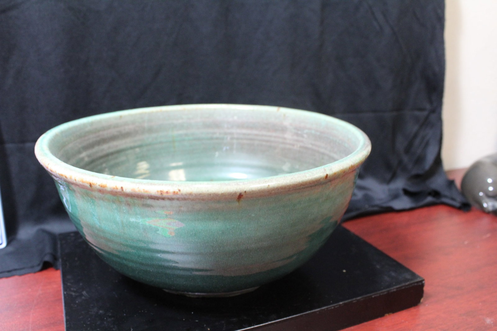 A Signed Art Pottery Large Bowl: 9 3/4" in diameter