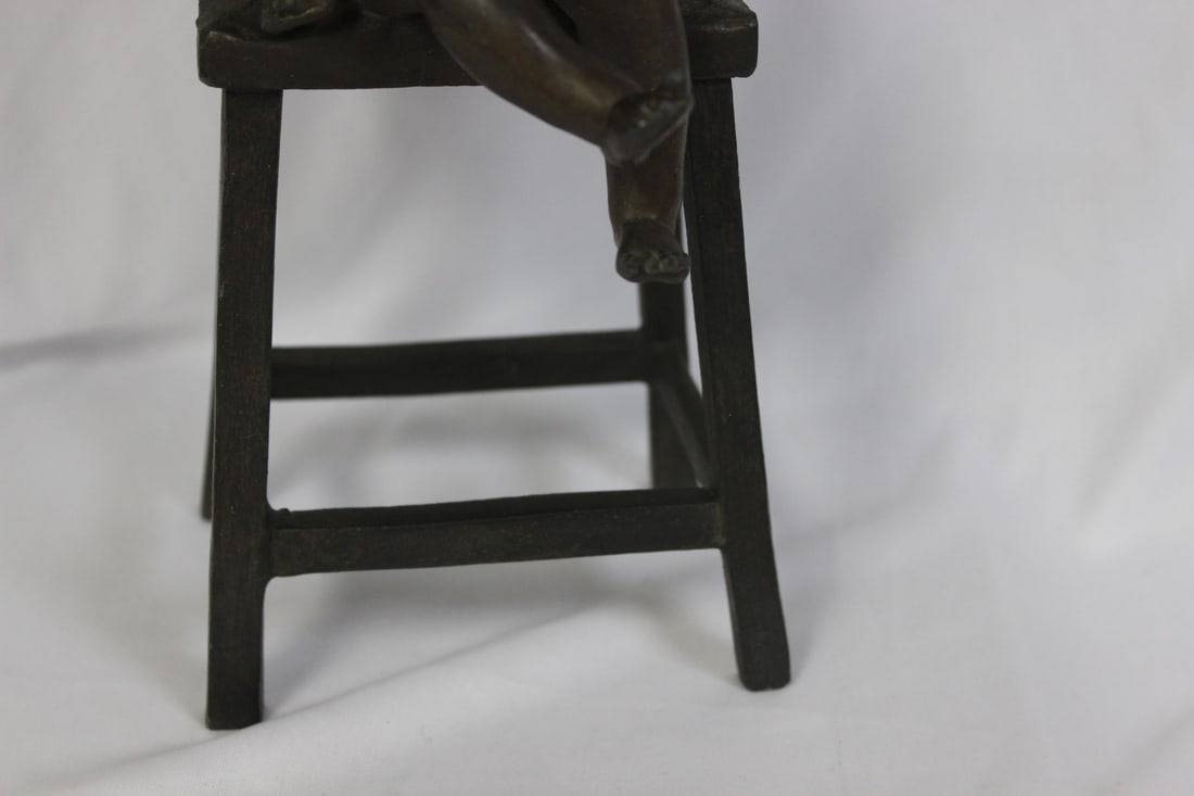 A Bronze Child on a High Chair by Steiner - 4