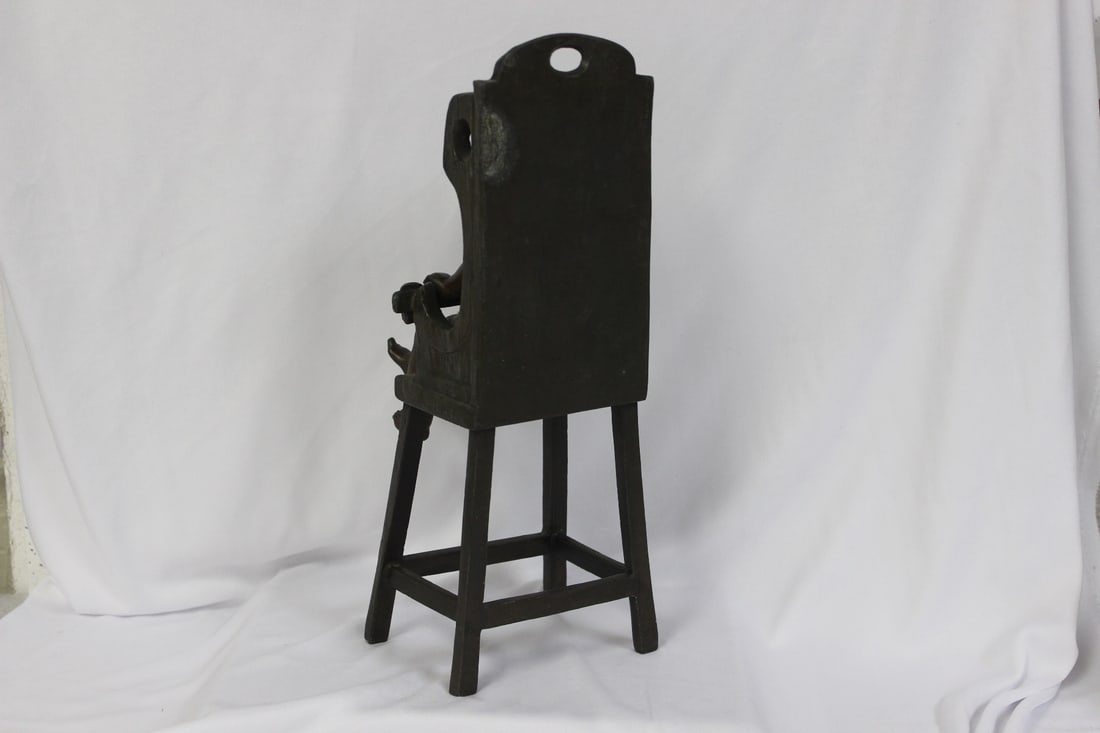 A Bronze Child on a High Chair by Steiner - 7