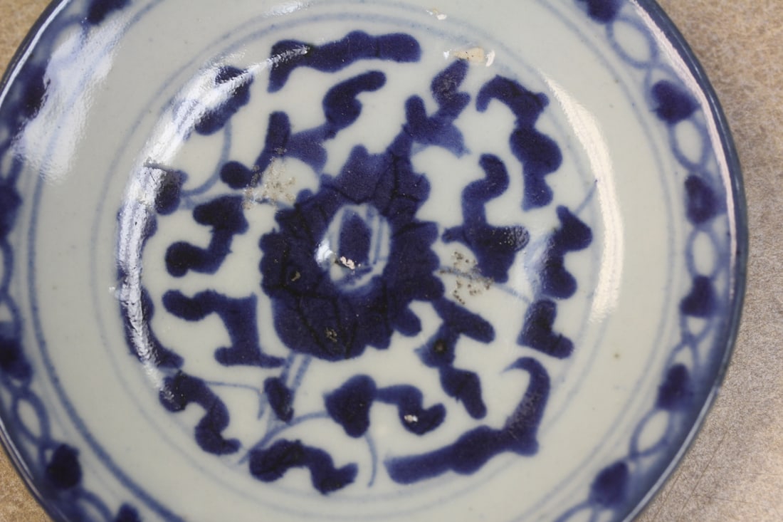 Antique Chinese Flow Blue Plate - 3