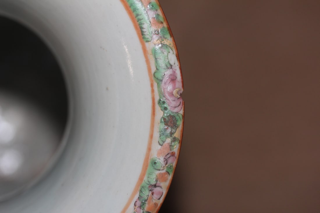 Antique Large Chinese Rose Medallion Vase - 7