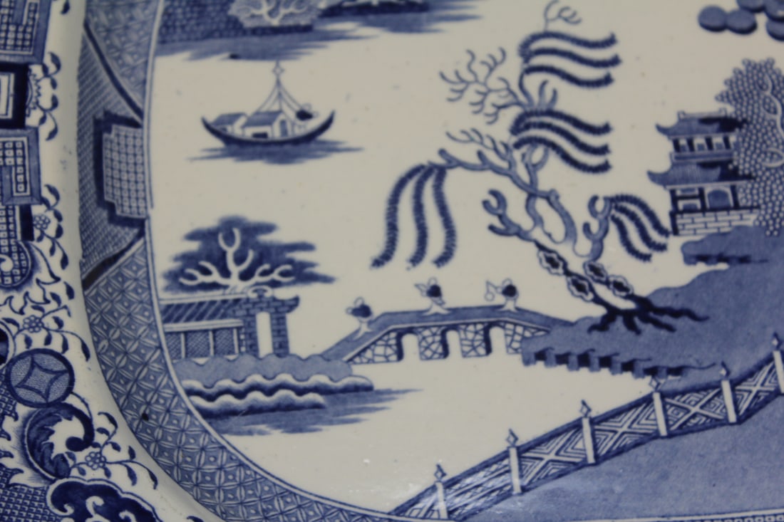 Blue and White ironstone Oriental Platter - 3