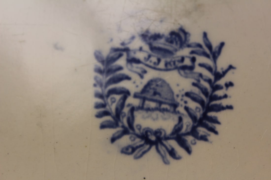 Blue and White ironstone Oriental Platter - 6