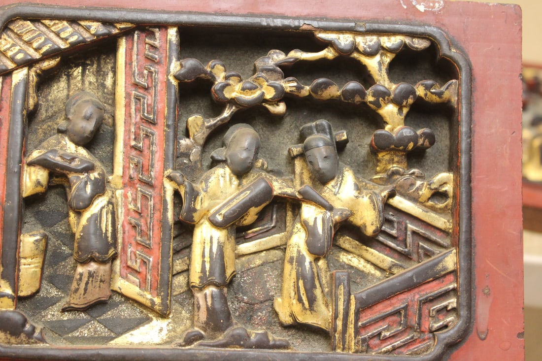 Antique/Vintage Chinese Wood Panel - 2