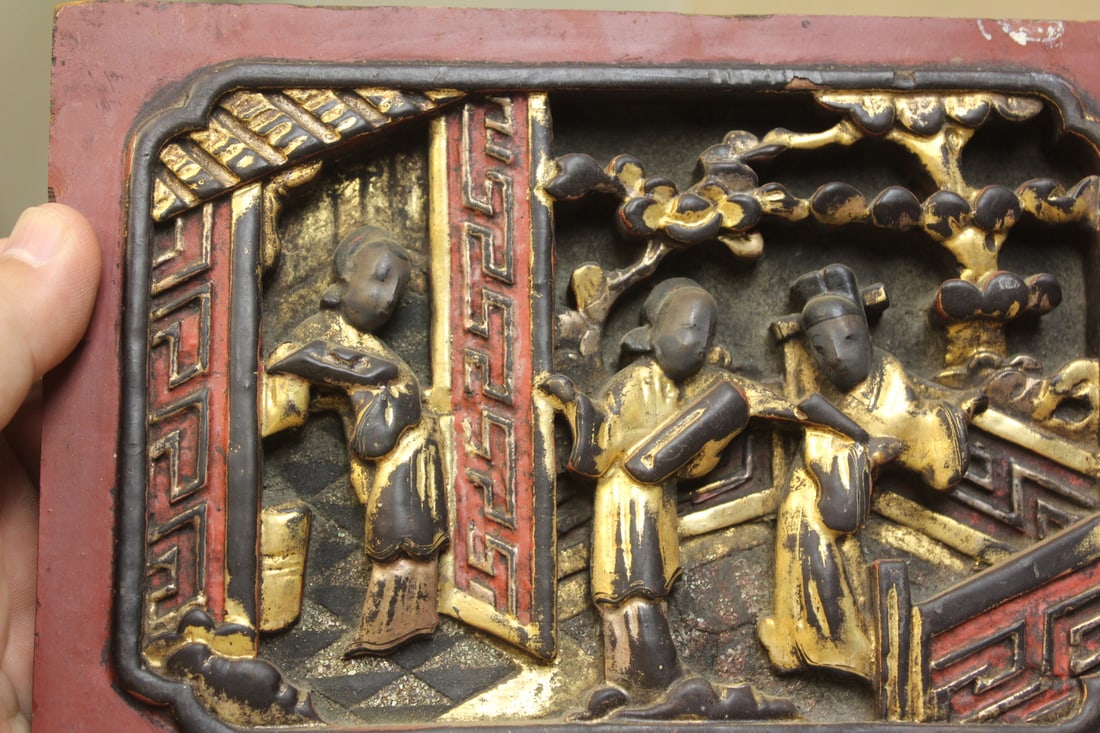 Antique/Vintage Chinese Wood Panel - 3