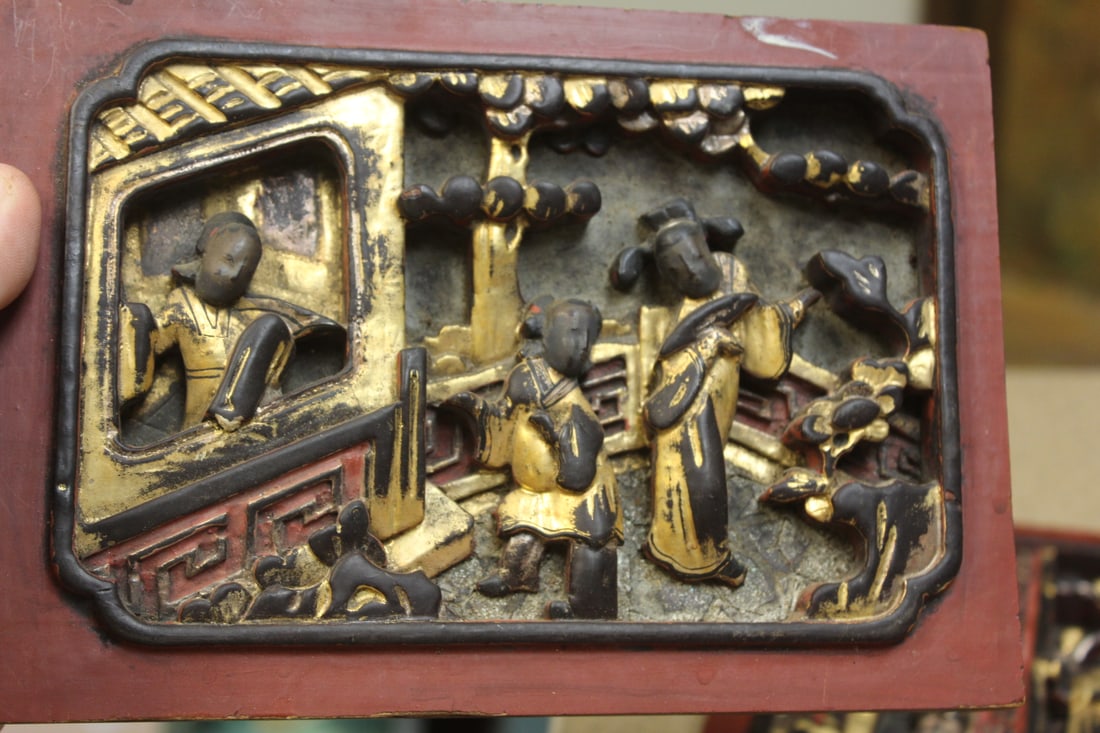 Antique/Vintage Chinese Wood Panel - 2