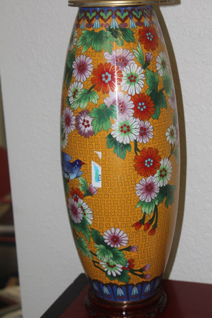 Chinese Cloisonne Lamp - 3