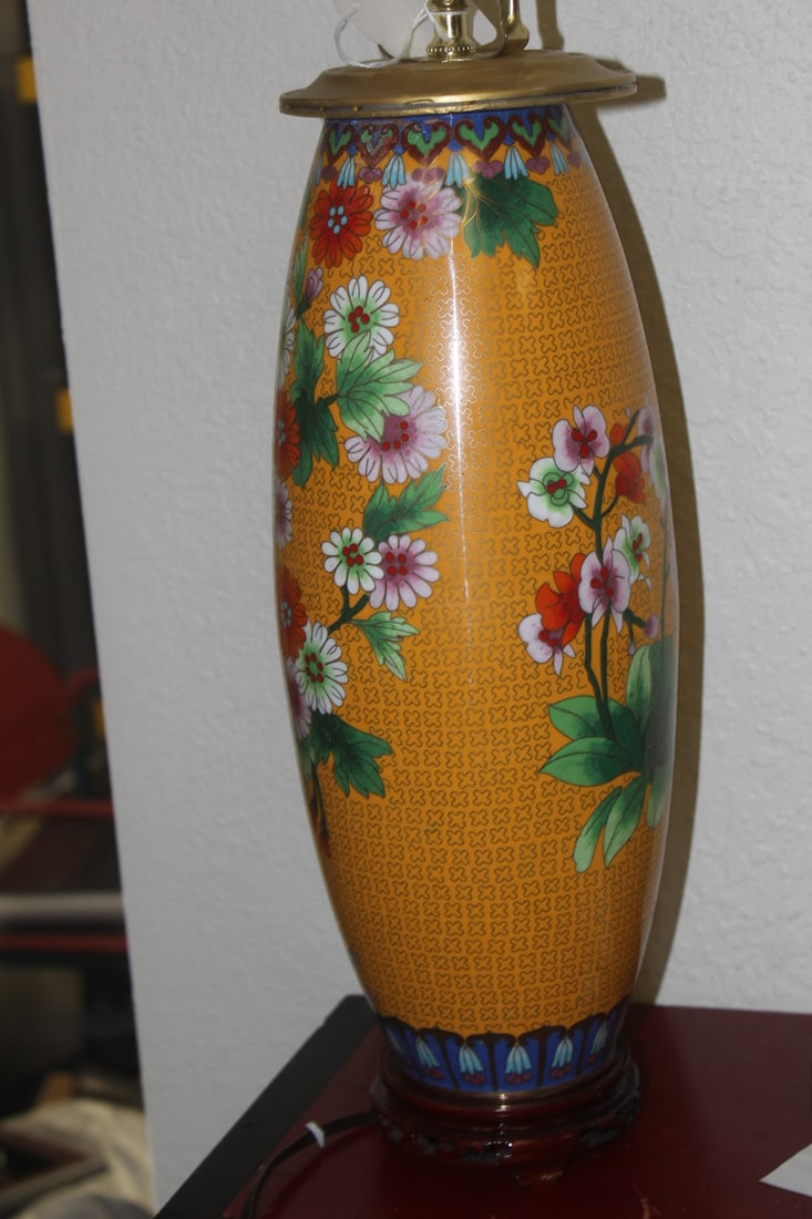 Chinese Cloisonne Lamp - 4