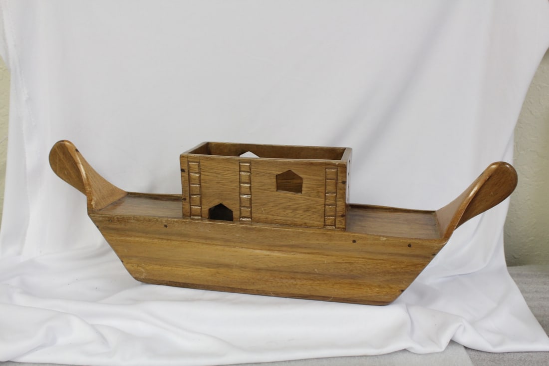 A Wooden Ship Planter?: 20 1/2" long