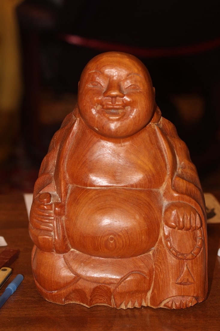 Vintage Exotic Wood Chinese Buddha (1 of 6)