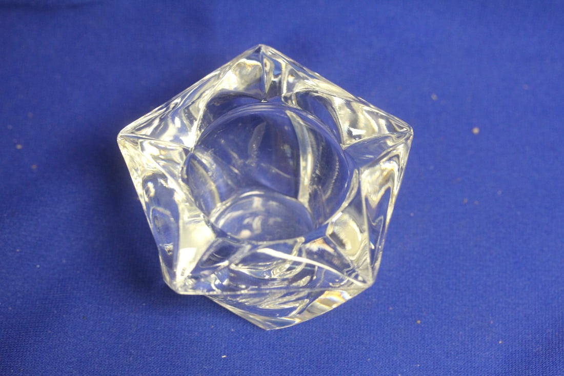 Crystal/Glass Ashtray: 2 1/2" tall