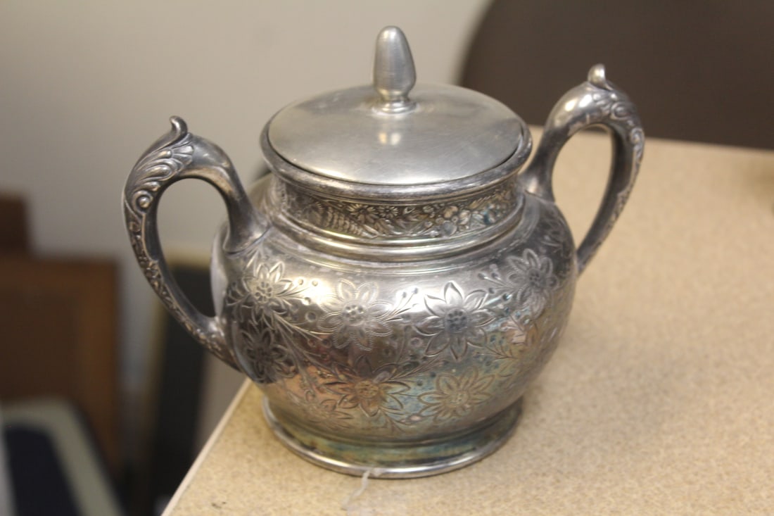 Ornate Silverplate Sugar Container - 2