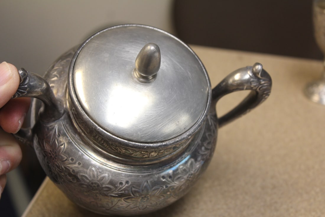 Ornate Silverplate Sugar Container - 3